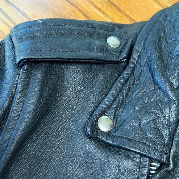 UNISEX Vintage 100% leather Sea Dream biker jacket. With Harley Davidson patch. - Picture 10 of 10